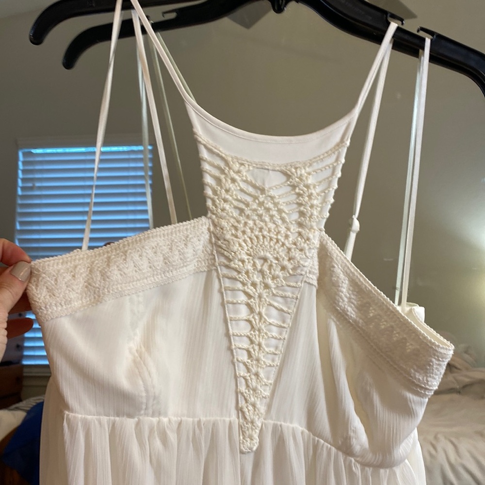 Off white maxi dress with 1/2 sheer shirt